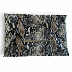 BCBGMAXAZRIA Faux Snakeskin Envelope Clutch